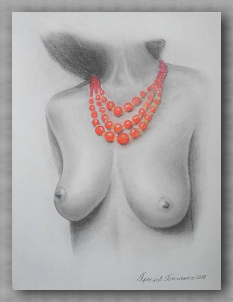 Original Figurative Body Drawing by Yaroslav Teslenko