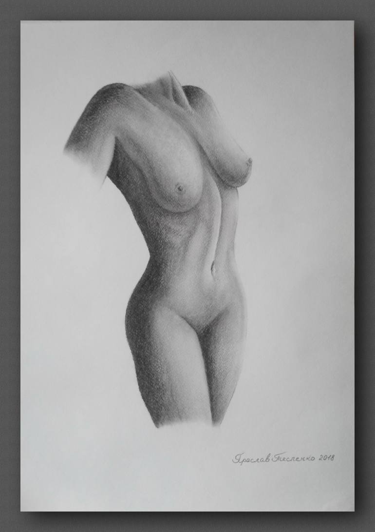 Original Realism Women Drawing by Yaroslav Teslenko