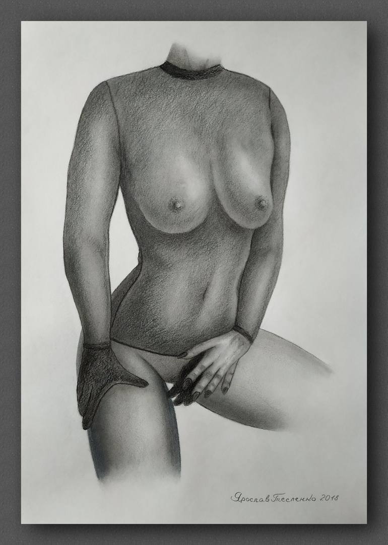 Original Women Drawing by Yaroslav Teslenko