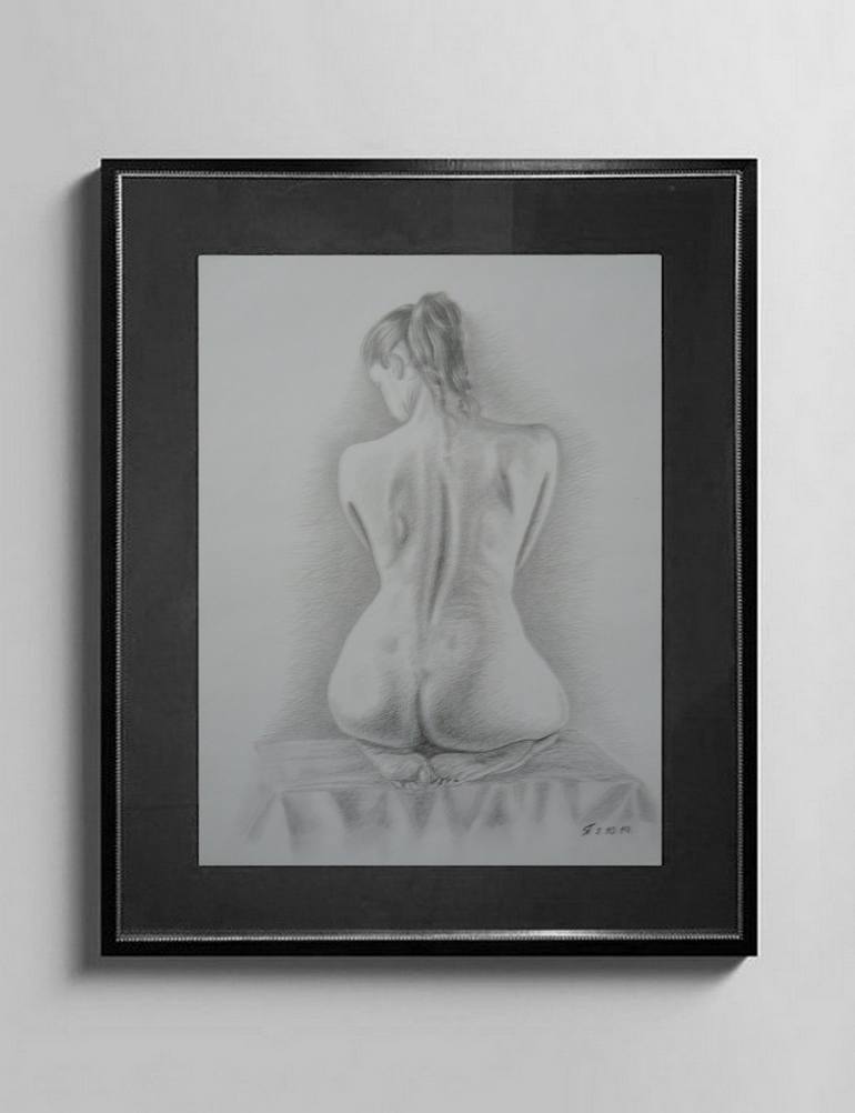 Original Realism Nude Drawing by Yaroslav Teslenko