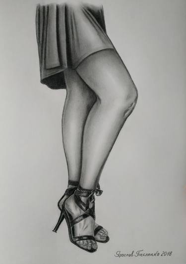 Original Figurative Women Drawings by Yaroslav Teslenko