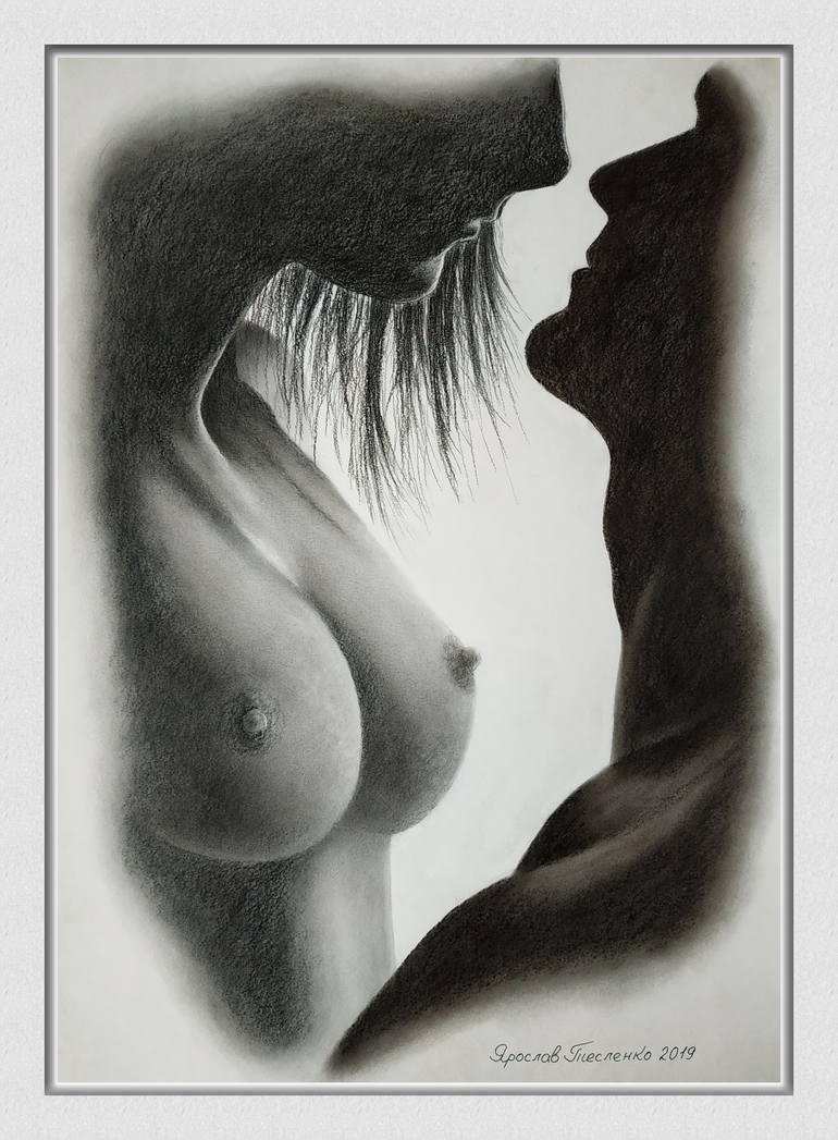 Original Figurative Erotic Drawing by Yaroslav Teslenko