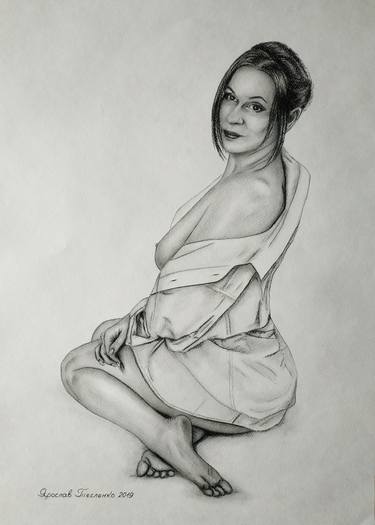 Original Realism Women Drawings by Yaroslav Teslenko