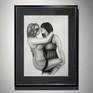 In my next picture I depicted two girls. The girl, the women - a mystery of nature, symbol of creation and harmony. Perfection and sensuality I find it in a woman. 
This charcoal work is no framed. A standard A2 (58.5x41.5 cm) frame would look great for this also. It's needs a frame.