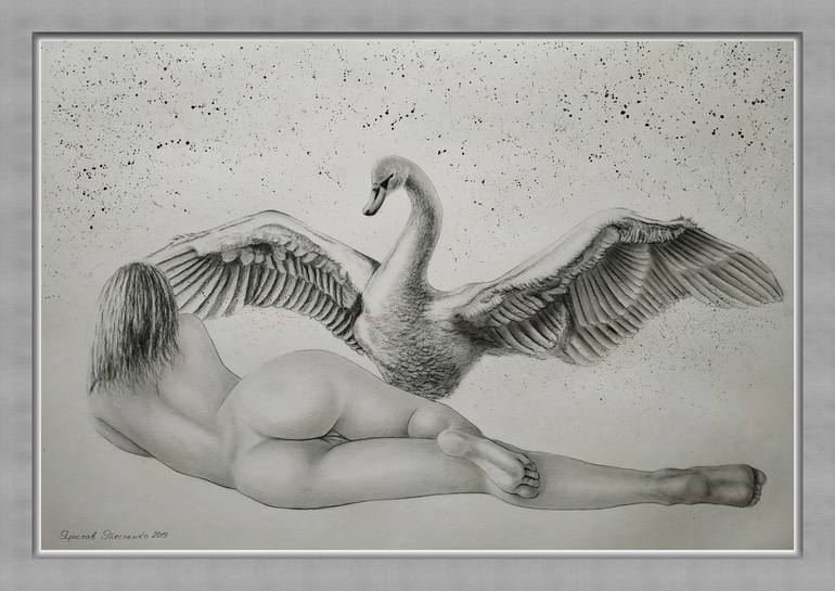Original Realism Erotic Drawing by Yaroslav Teslenko