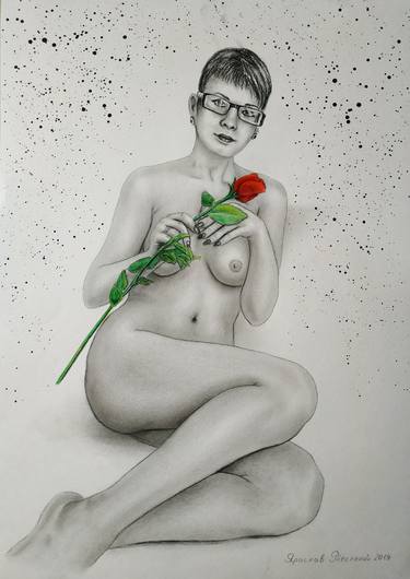 Girl with a rose thumb