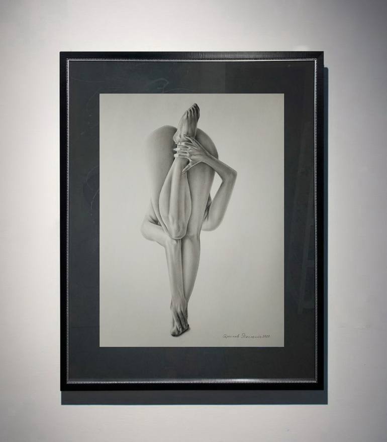 Original Realism Nude Drawing by Yaroslav Teslenko