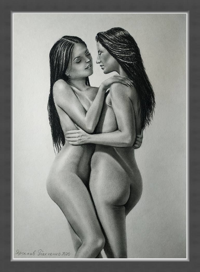 Original Erotic Drawing by Yaroslav Teslenko