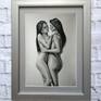 The main idea of the painting is the natural beauty of the female body, the embodiment of gentleness, tenderness heroines.
The women - a mystery of nature, symbol of creation and harmony.
This is charcoal work. This work is no framed, though I have placed an accurate depiction of him framed in a room. A standard A3 (41,8 х 29,8 cm) frame would look great for this also. It's needs a frame. Signed on a front. The Certificate of Authenticity is.