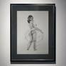 Beautiful flirty girl. Still continuing to find beauty in female forms. What could be more beautiful than female  body.
The picture is well suited for the bedroom.
This charcoal work is no framed. A standard А2 (59x42 cm) frame would look great for this also. It's needs a frame. Signed on a front. The Certificate of Authenticity is.