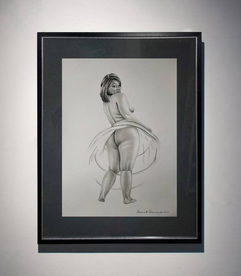 Original Nude Drawing by Yaroslav Teslenko