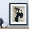 In my next painting, I drew a girl playing the saxophone, her image in the shadows. The beauty of a woman and the sounds of a saxophone ... Drawn in charcoal on old sheet music pages and added splashes of acrylic. Series "Music and Dance".
This work is not framed, though I gave an example of them in frames. There is a certificate of authenticity.