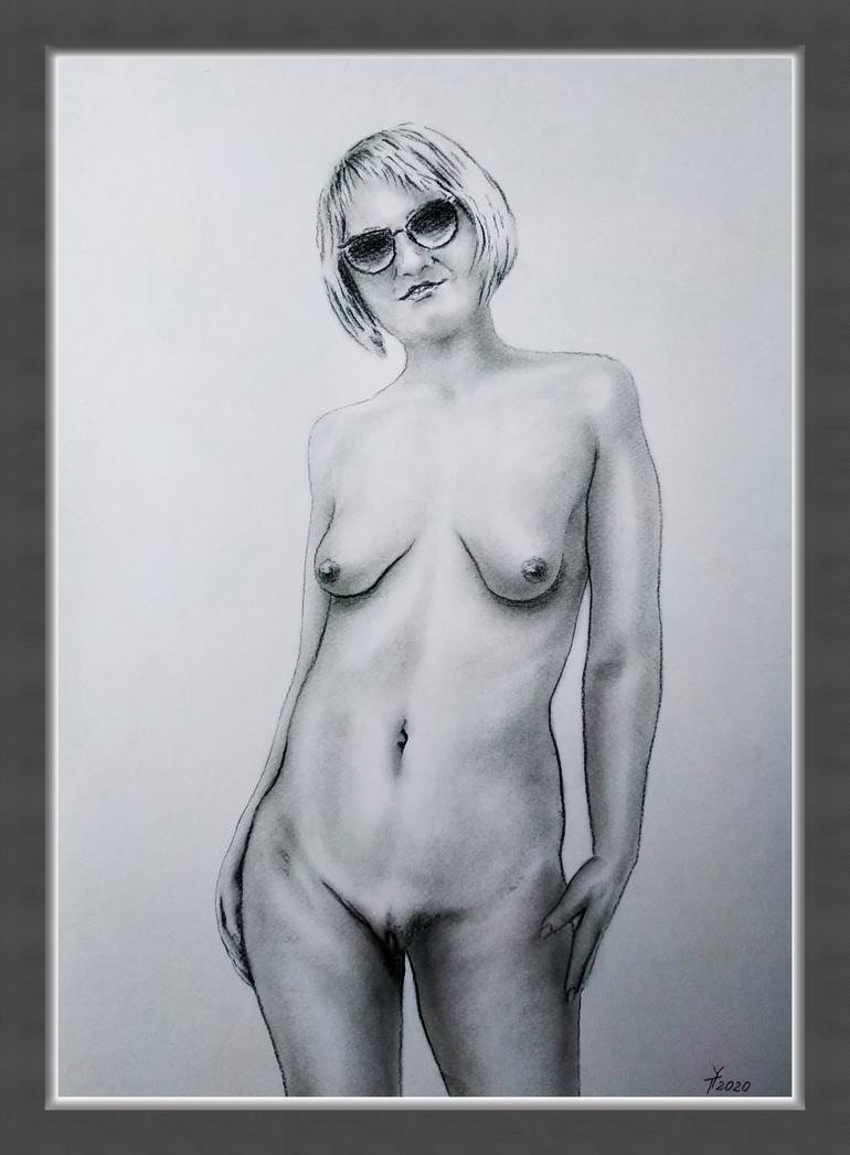 Original Figurative Erotic Drawing by Yaroslav Teslenko