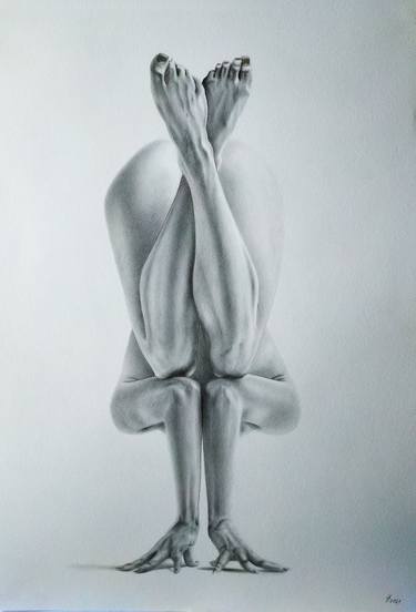 Original Figurative Nude Drawings by Yaroslav Teslenko