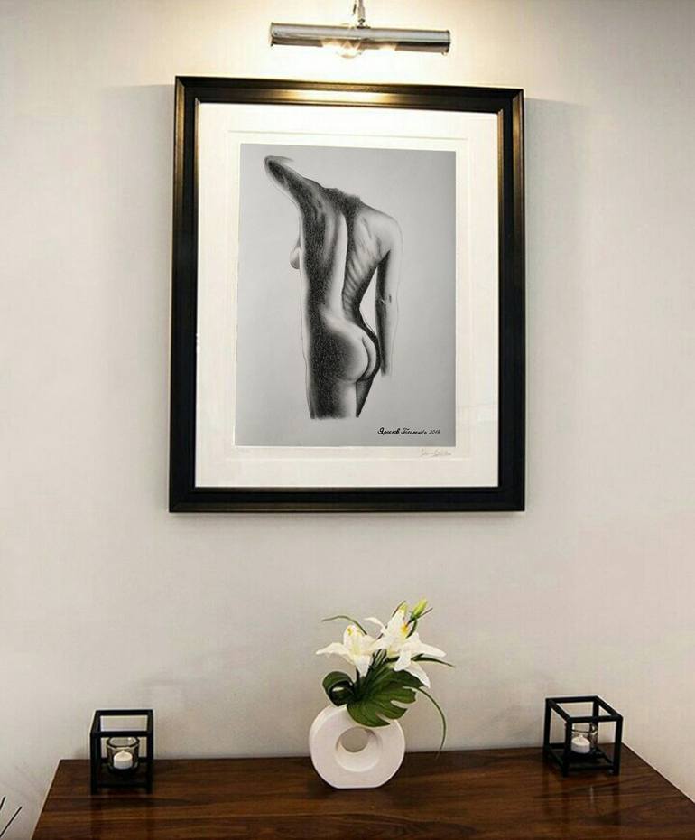 Original Realism Nude Drawing by Yaroslav Teslenko