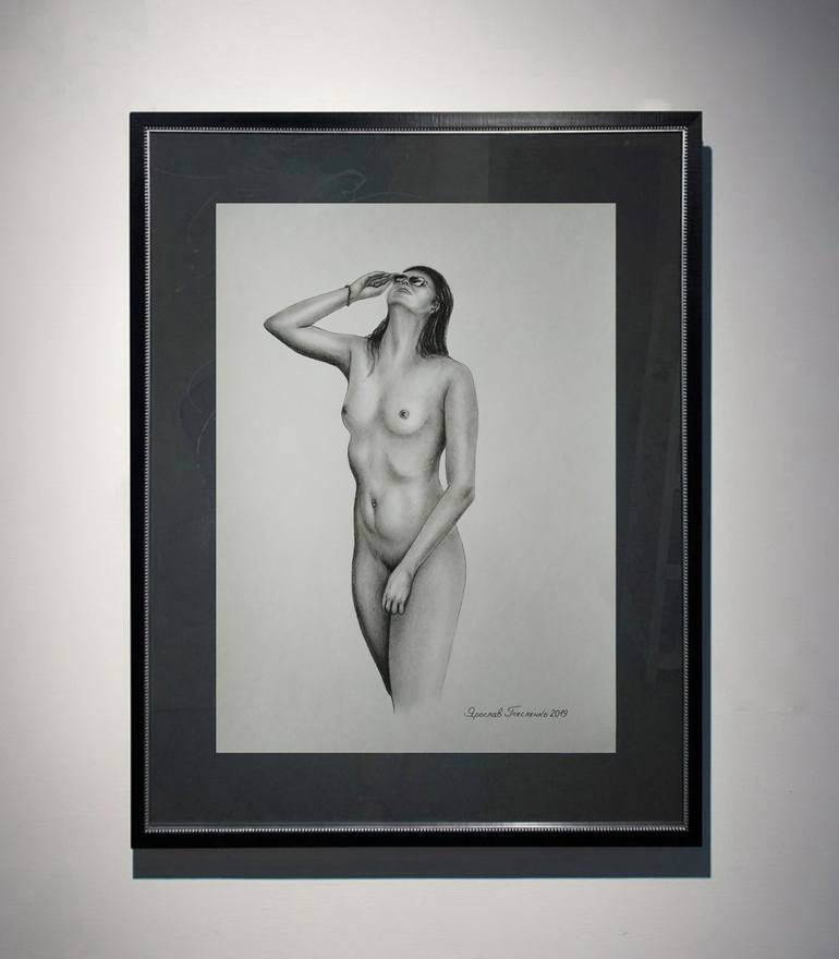 Original Nude Drawing by Yaroslav Teslenko