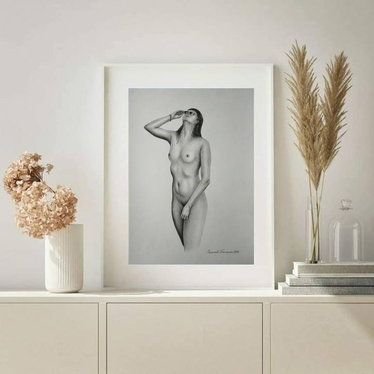 Original Nude Drawing by Yaroslav Teslenko