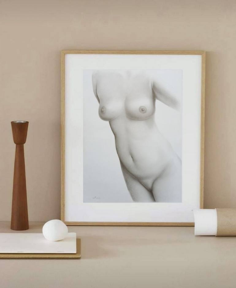 Original Nude Drawing by Yaroslav Teslenko