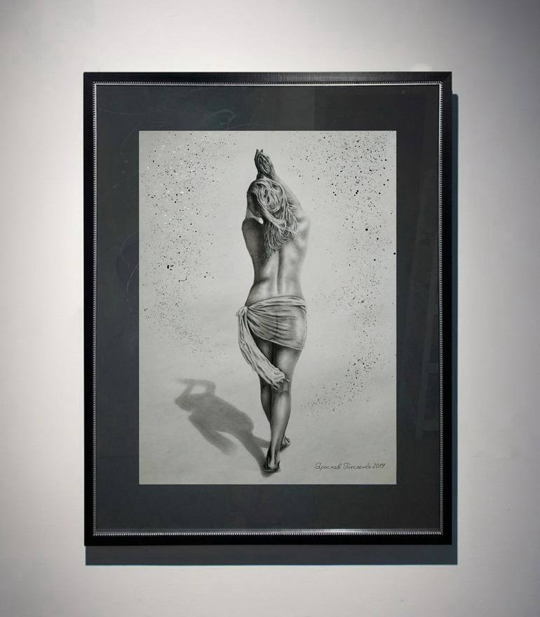 Original Realism Nude Drawing by Yaroslav Teslenko