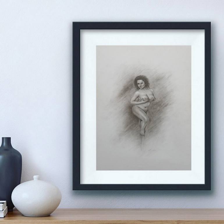 Original Realism Women Drawing by Yaroslav Teslenko