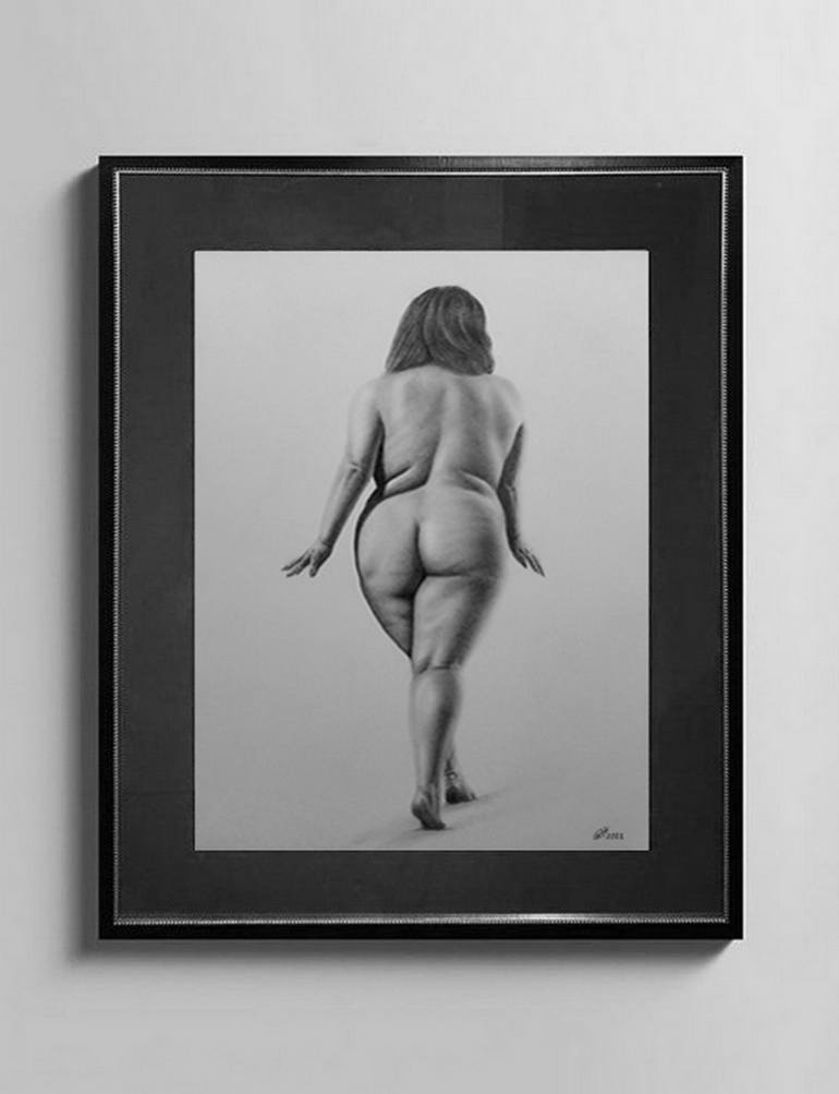 Original Figurative Nude Drawing by Yaroslav Teslenko