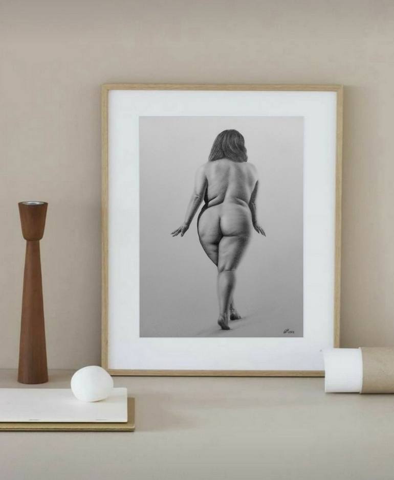 Original Nude Drawing by Yaroslav Teslenko