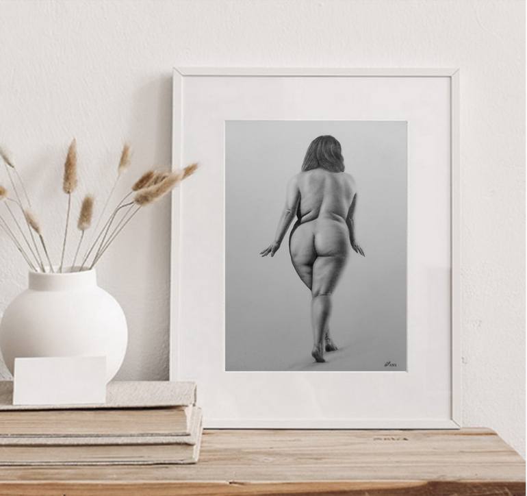 Original Figurative Nude Drawing by Yaroslav Teslenko