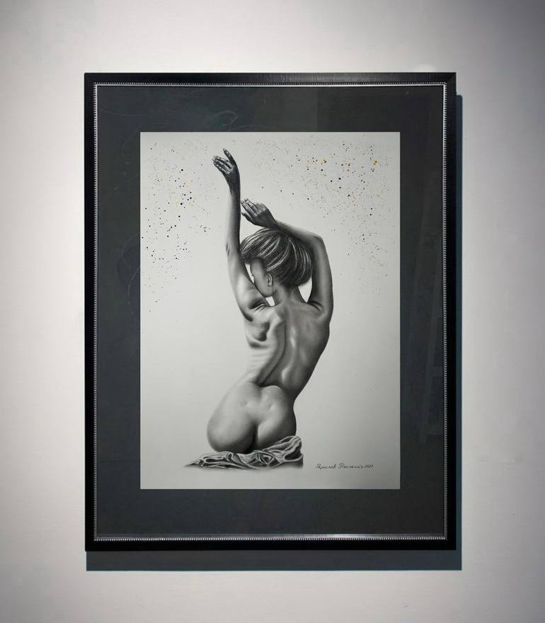 Original Nude Drawing by Yaroslav Teslenko