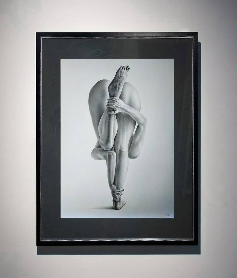 Original Figurative Nude Drawing by Yaroslav Teslenko