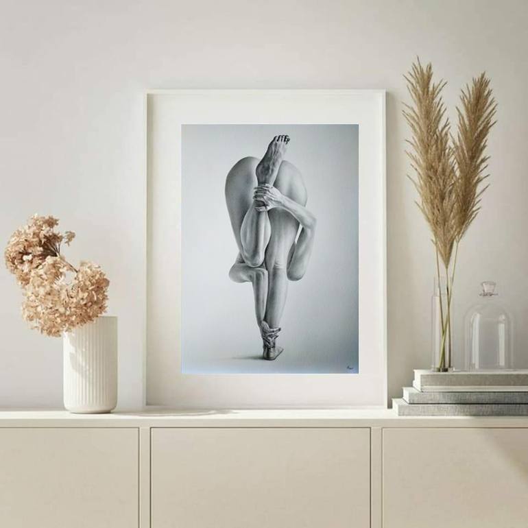 Original Figurative Nude Drawing by Yaroslav Teslenko