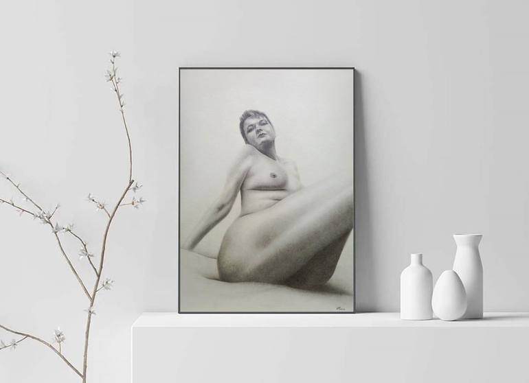 Original Realism Nude Drawing by Yaroslav Teslenko