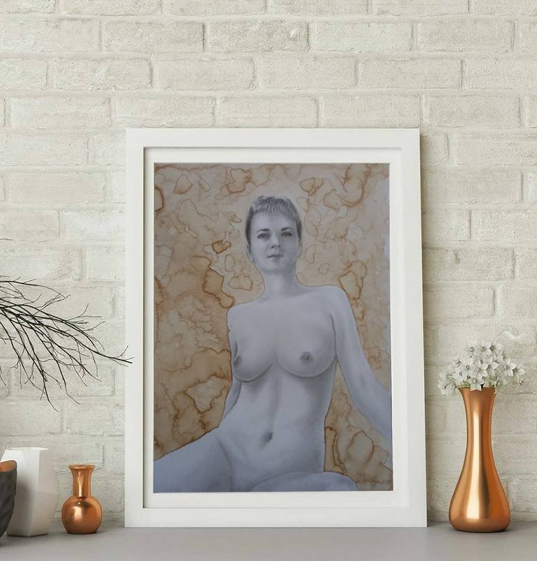 Original Nude Drawing by Yaroslav Teslenko