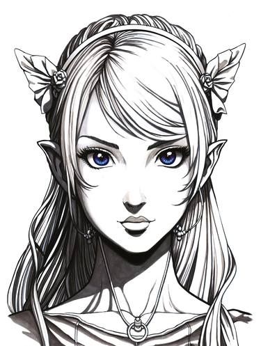Elf Maiden with Blue Eyes thumb
