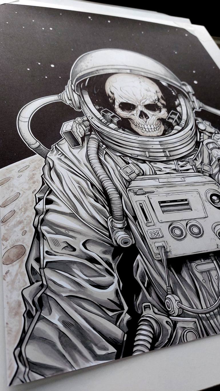 Original Outer Space Drawing by Ben Krefta