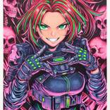 Pink Neon Cyberpunk Girl by Ben Krefta