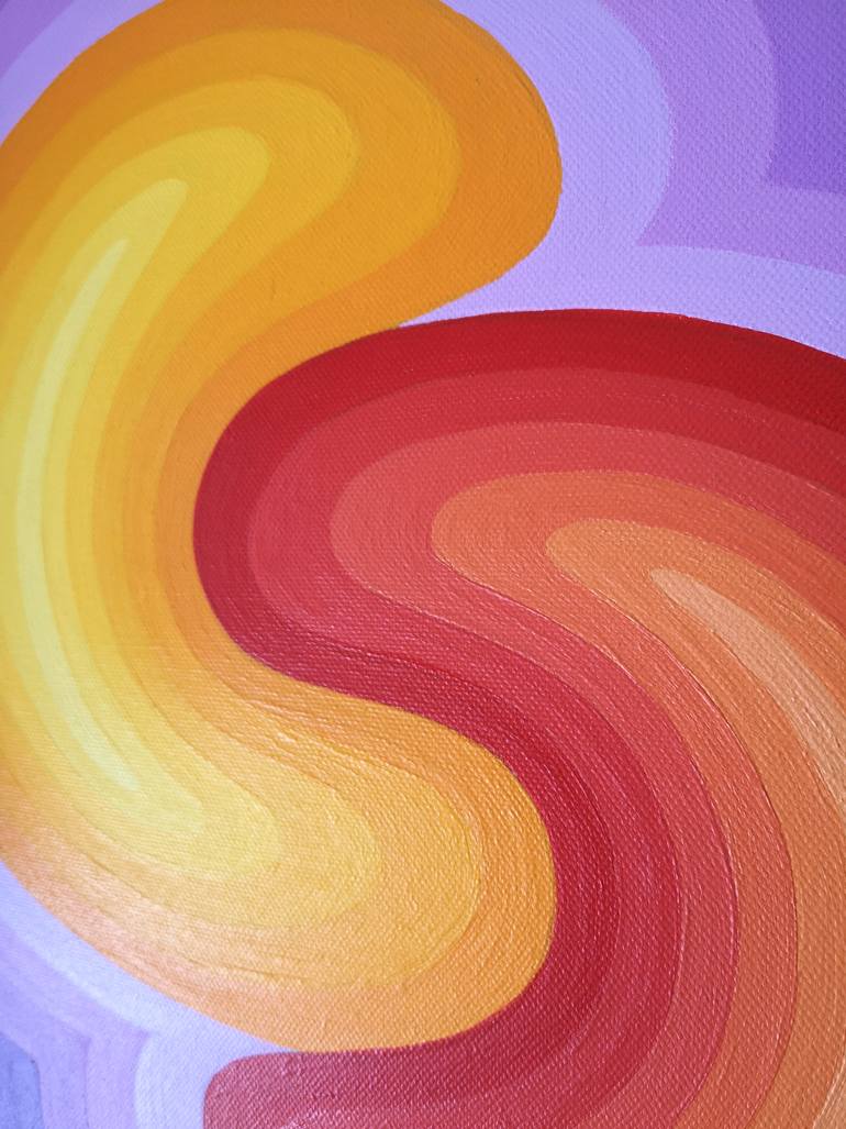 Original Conceptual Geometric Painting by Krisztina Dozsa-Farkas