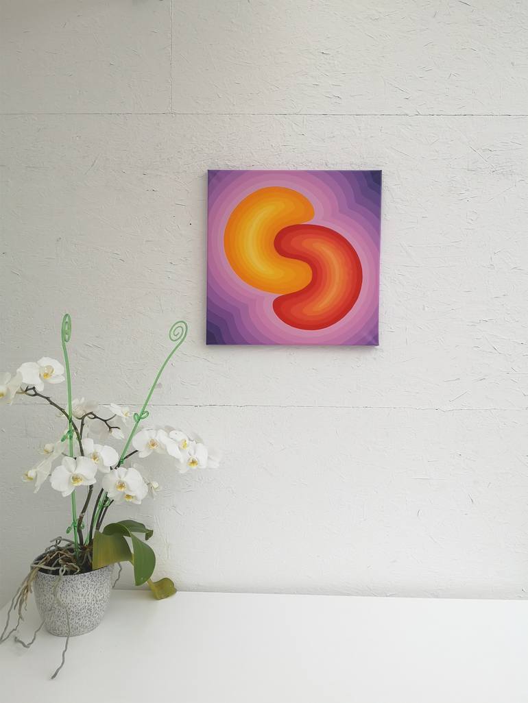 Original Conceptual Geometric Painting by Krisztina Dozsa-Farkas