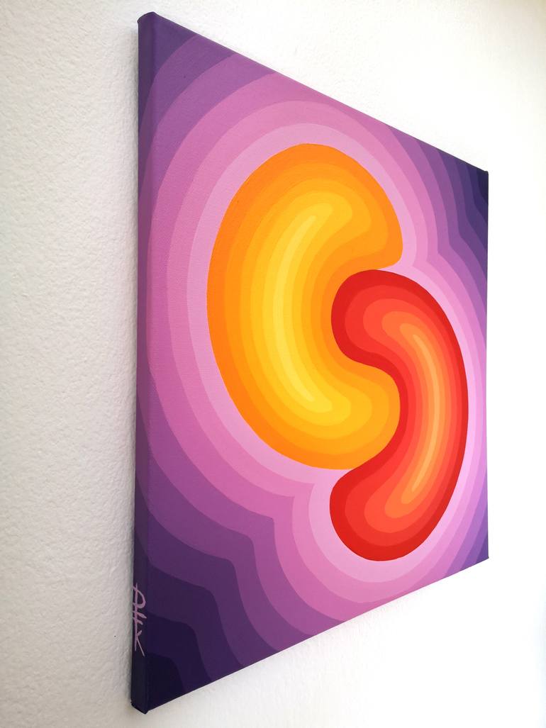 Original Conceptual Geometric Painting by Krisztina Dozsa-Farkas