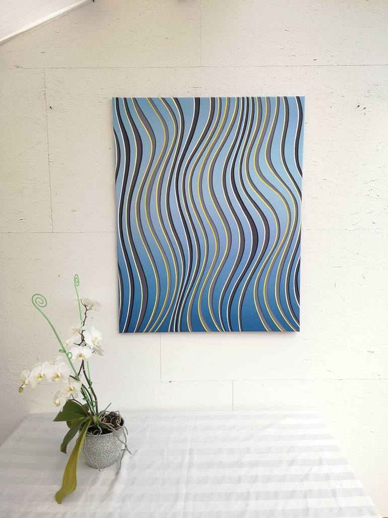 Original Conceptual Geometric Painting by Krisztina Dozsa-Farkas