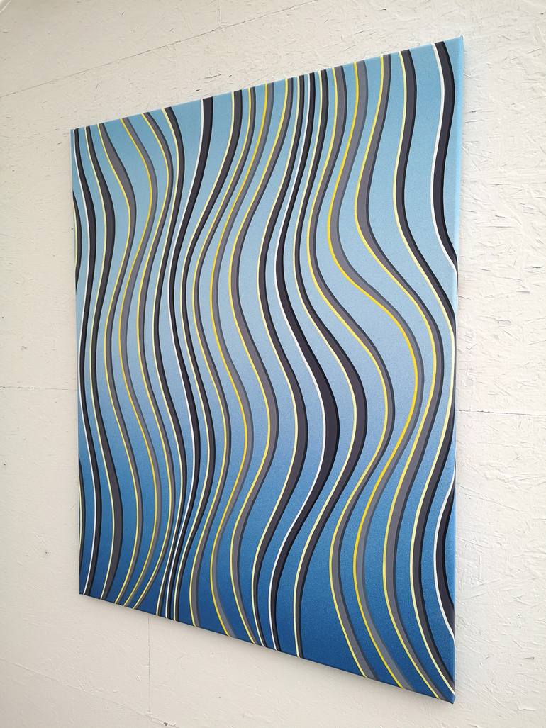 Original Conceptual Geometric Painting by Krisztina Dozsa-Farkas