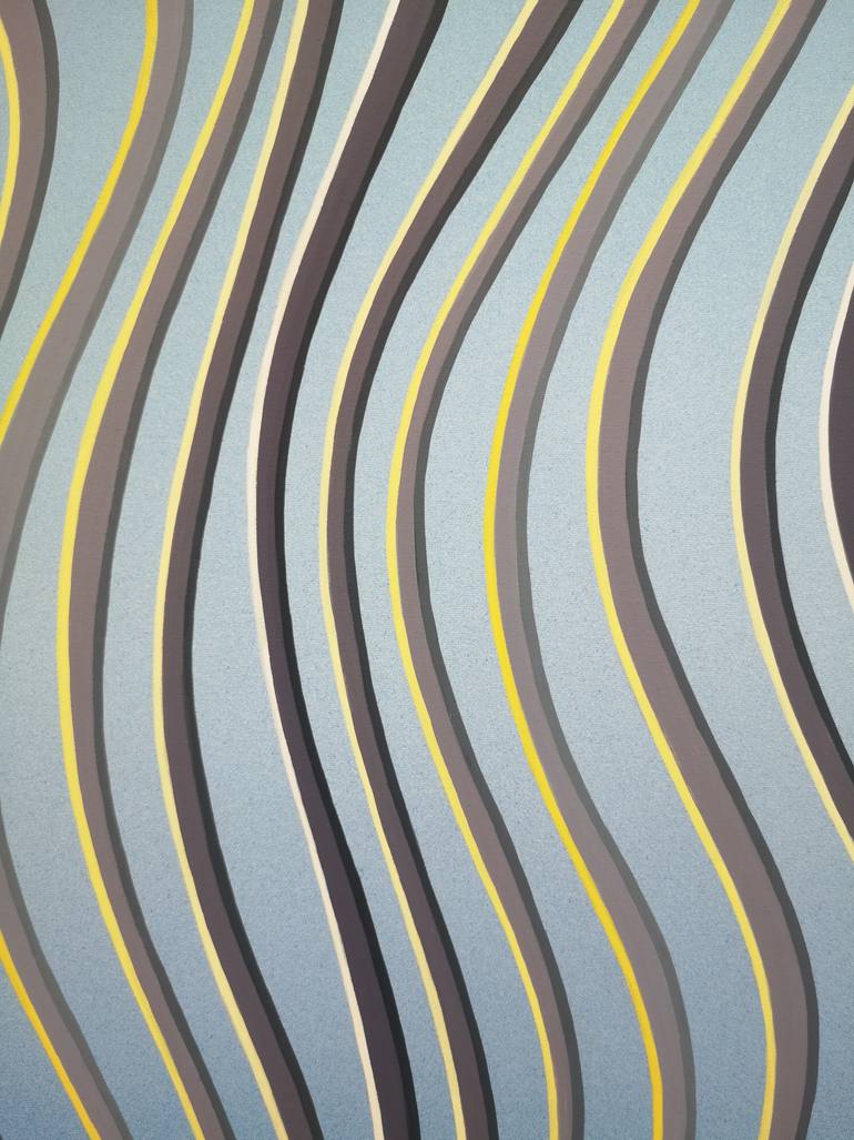 Original Conceptual Geometric Painting by Krisztina Dozsa-Farkas