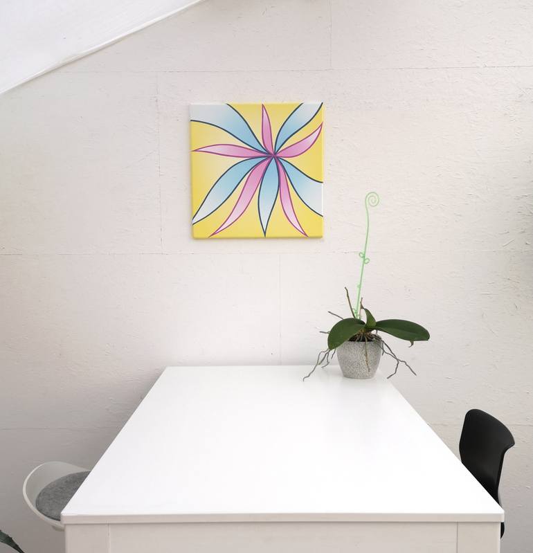 Original Color Field Painting Floral Painting by Krisztina Dozsa-Farkas