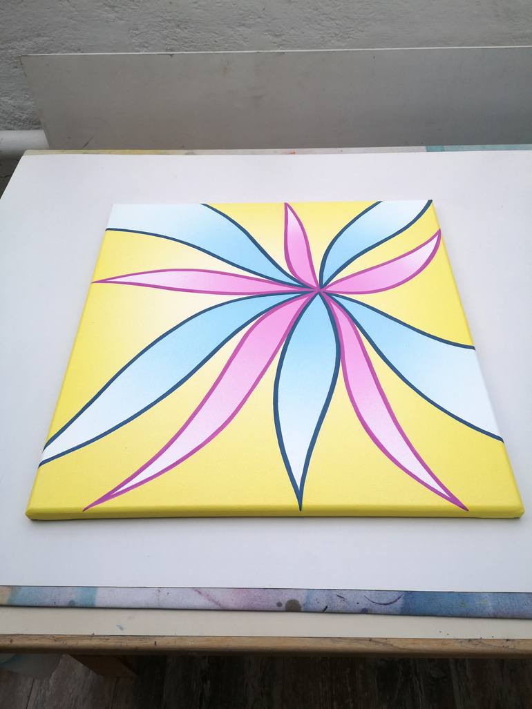 Original Color Field Painting Floral Painting by Krisztina Dozsa-Farkas