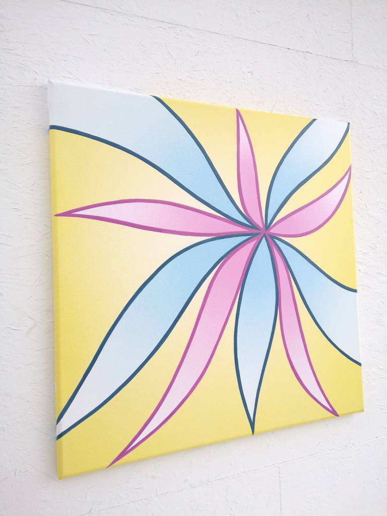 Original Color Field Painting Floral Painting by Krisztina Dozsa-Farkas