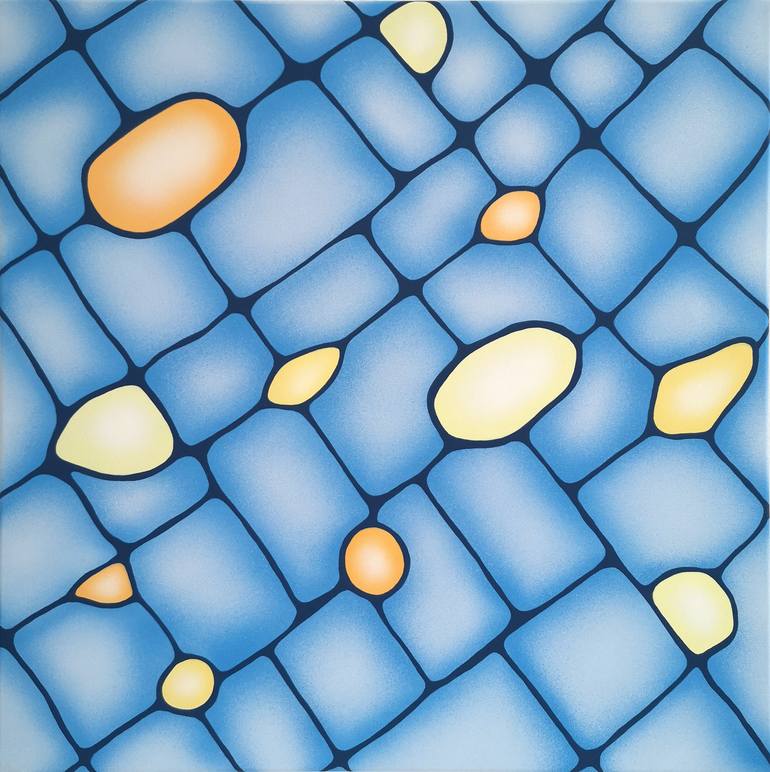 Original Science/Technology Painting by Krisztina Dozsa-farkas | Abstract Art on Canvas | The secret of life