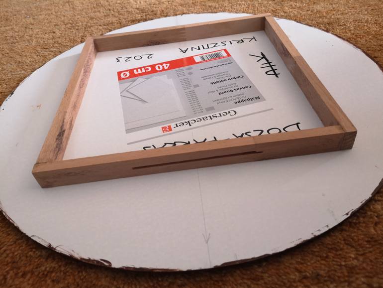 Original Conceptual Geometric Painting by Krisztina Dozsa-Farkas