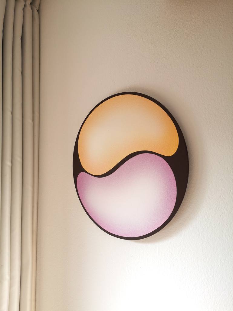 Original Conceptual Geometric Painting by Krisztina Dozsa-Farkas