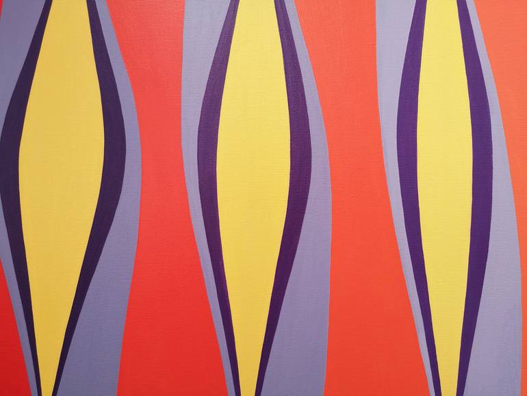 Original Conceptual Geometric Painting by Krisztina Dozsa-Farkas