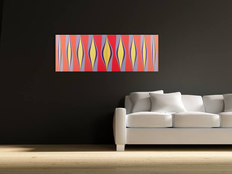 Original Conceptual Geometric Painting by Krisztina Dozsa-Farkas