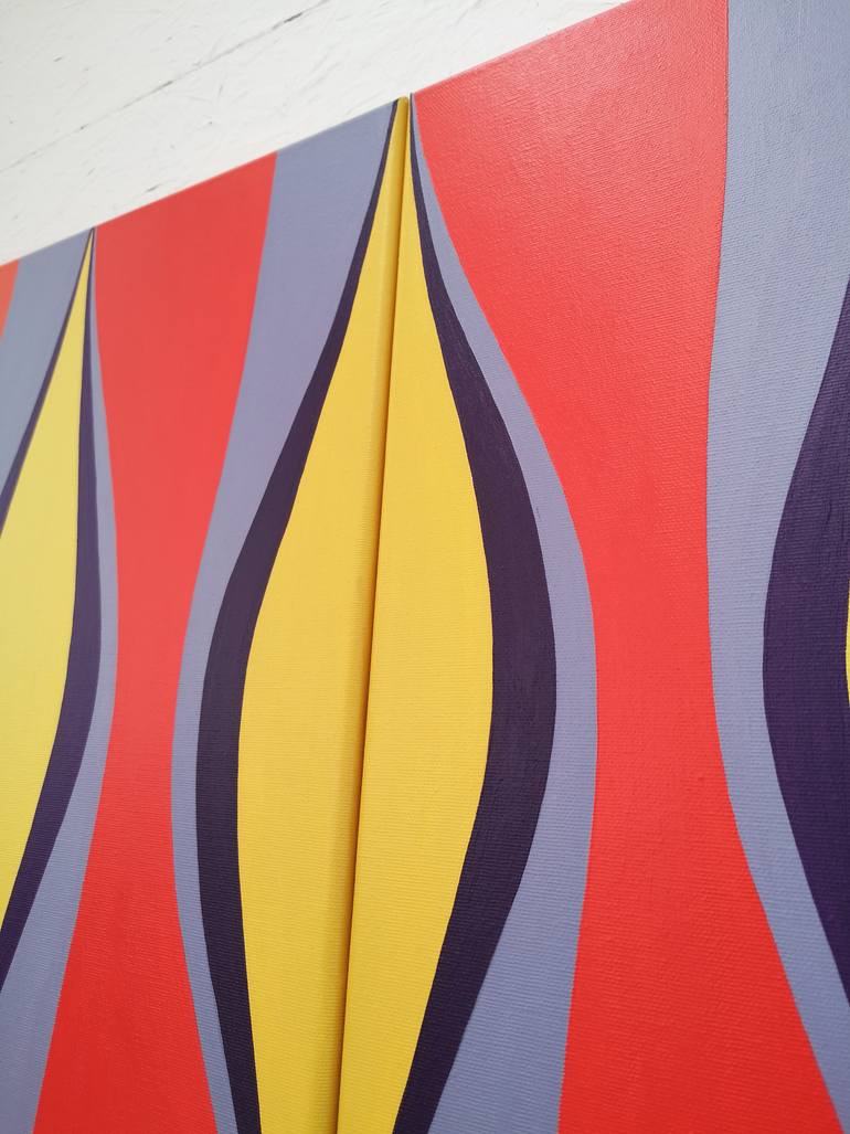 Original Conceptual Geometric Painting by Krisztina Dozsa-Farkas